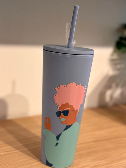 Iced Coffee Tumbler with Straw