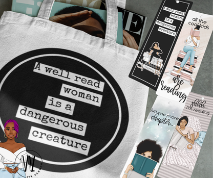 A Well Read Woman Bookmark & Tote